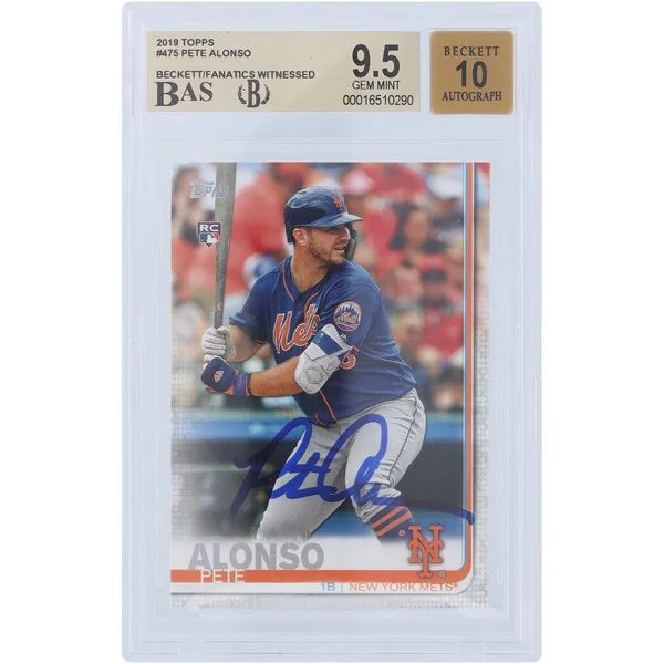 Pete Alonso Signed 2019 Topps Series 2 #475 Rookie Card | Graded 9.5