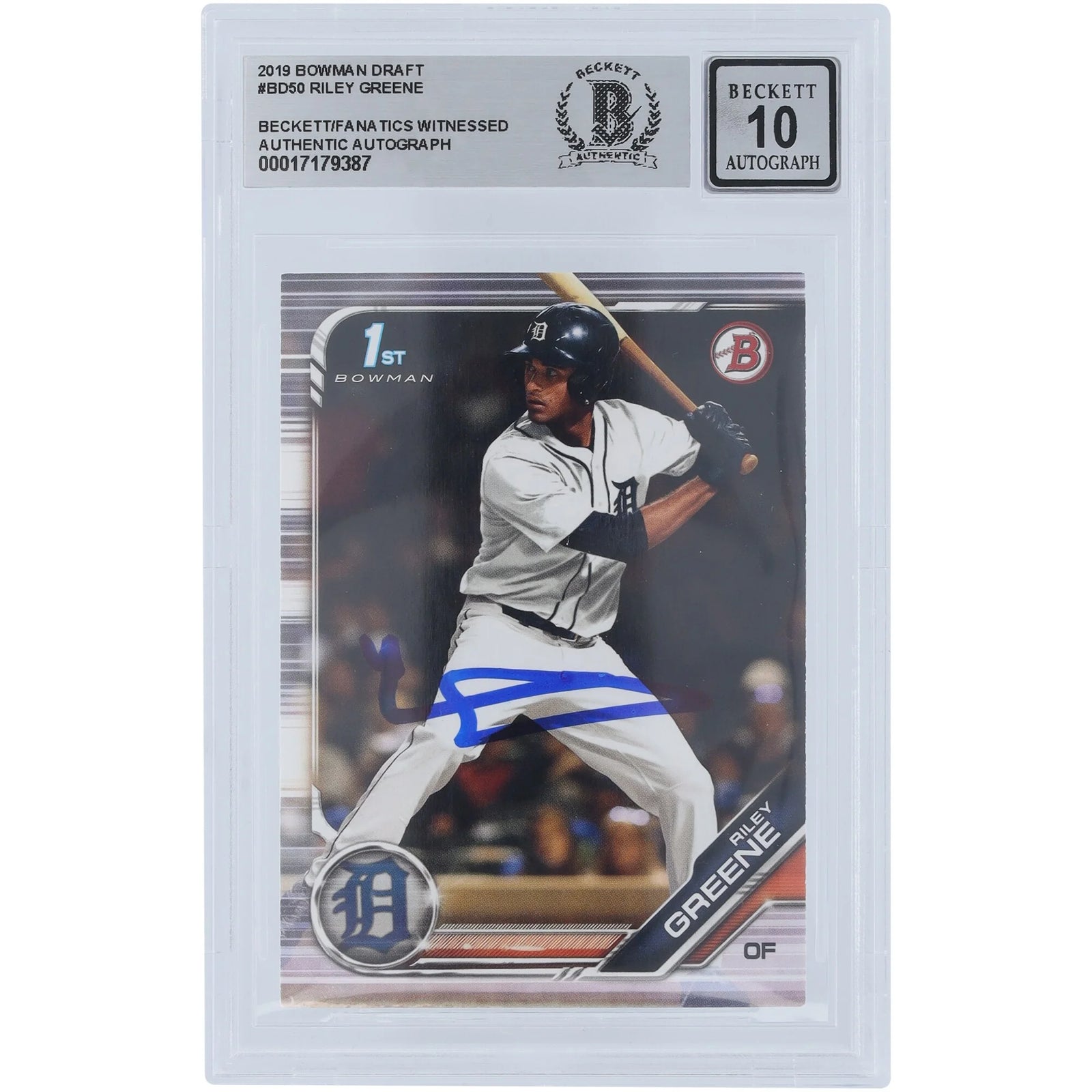 Riley Greene Signed 2019 Bowman Draft #BD-50 Card | Beckett Authenticated