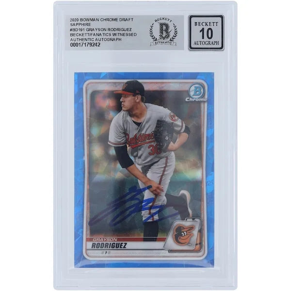 Grayson Rodriguez Signed 2020 Bowman Chrome Draft Sapphire #BD-191 | Beckett Authenticated