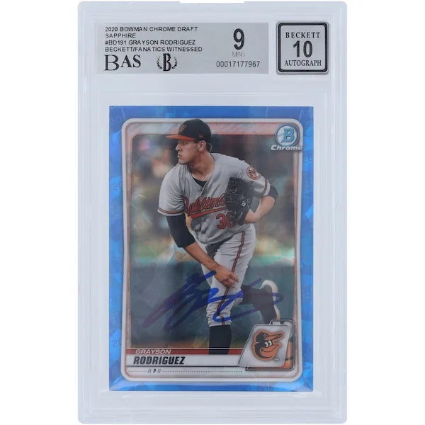 Grayson Rodriguez Signed 2020 Bowman Chrome Draft Sapphire #BD-191 | Beckett Authenticated