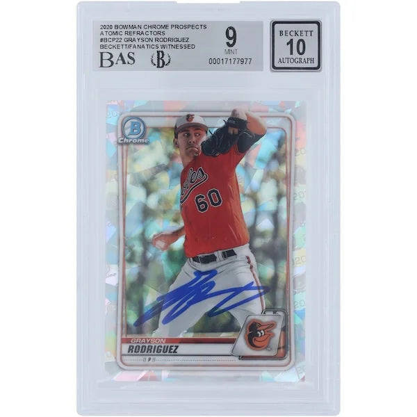 Grayson Rodriguez Signed 2020 Bowman Chrome Prospects Atomic Refractor #BCP-22