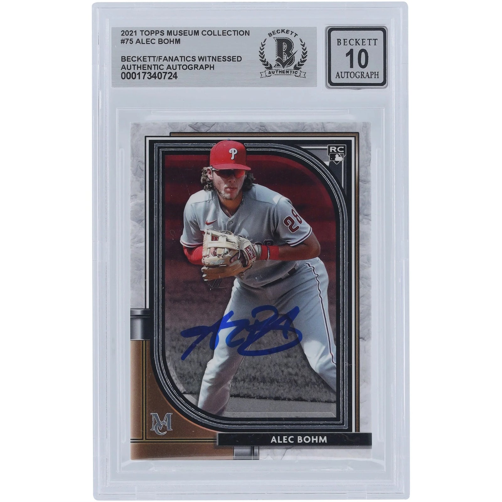 Alec Bohm Signed 2021 Topps Museum Collection #75 Rookie Card | Beckett 10