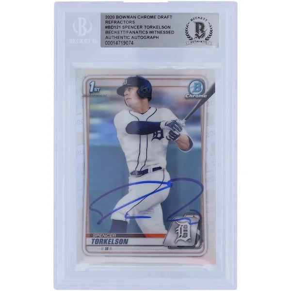 Spencer Torkelson Signed 2020 Bowman Chrome Draft Refractor #BD-121 | Beckett Authenticate