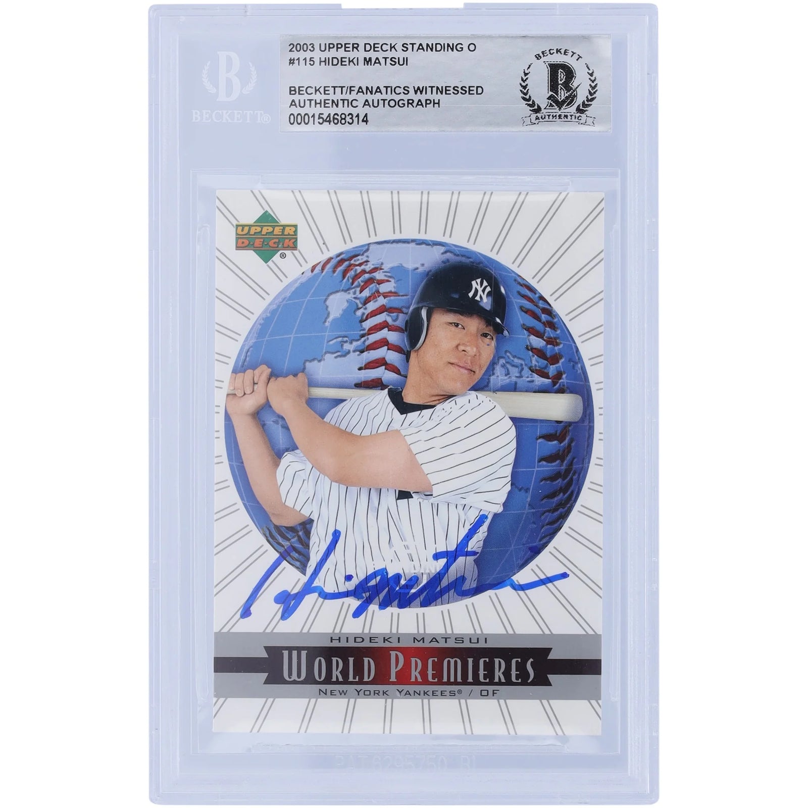 Hideki Matsui Signed 2003 Upper Deck Standing O #115 Rookie Card | Authenticated