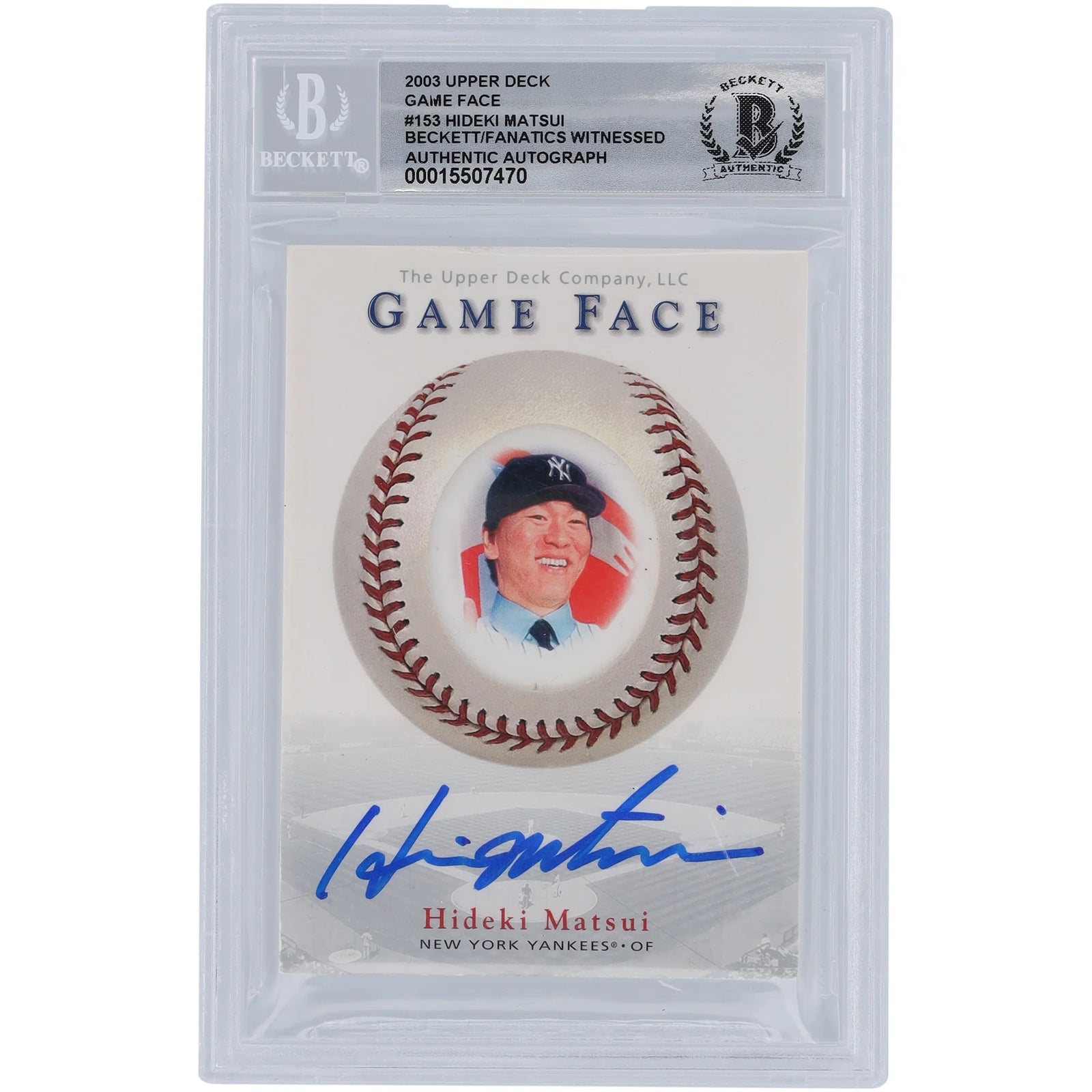 Hideki Matsui Signed 2003 Upper Deck Game Face #153 Rookie Card | Beckett 10