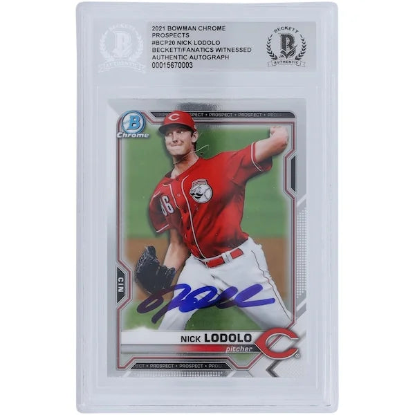 Nick Lodolo Signed 2021 Bowman Chrome Prospects #BCP-20 Rookie Card | Beckett Authenticate