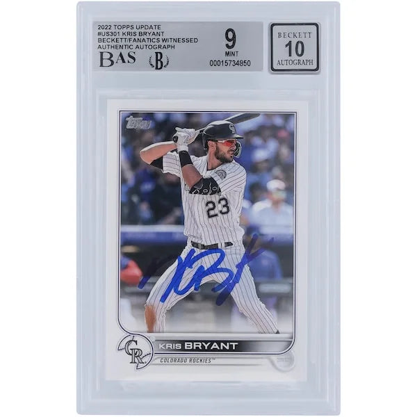 Kris Bryant Signed 2022 Topps Update #US301 | Beckett 9