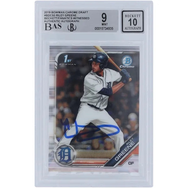 Riley Greene Signed 2019 Bowman Chrome Draft #BDC-50 Rookie Card | Graded 9