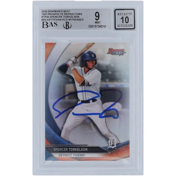 Spencer Torkelson Signed 2020 Bowman's Best Rookie Card | Graded 9