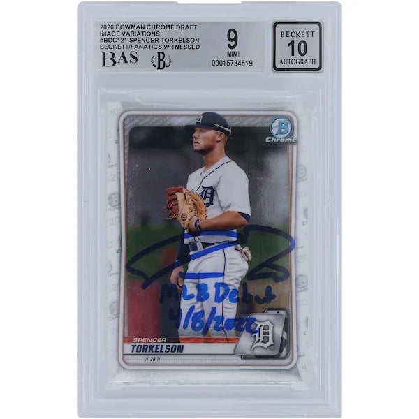 2022 Spencer Torkelson Signed 2020 Bowman Chrome Draft Rookie Card | Beckett 9