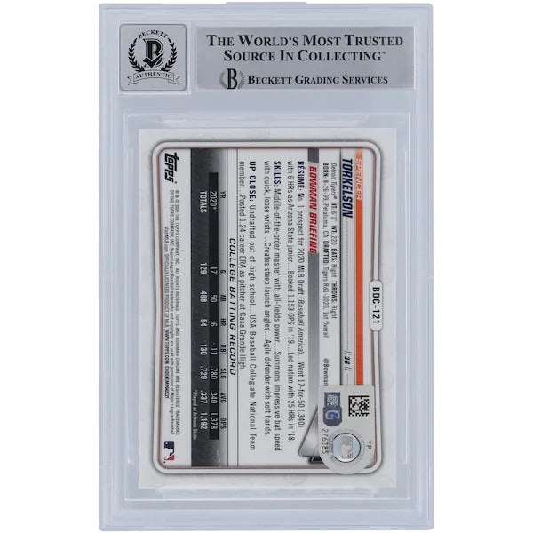 2022 Spencer Torkelson Signed 2020 Bowman Chrome Draft Rookie Card | Beckett 9