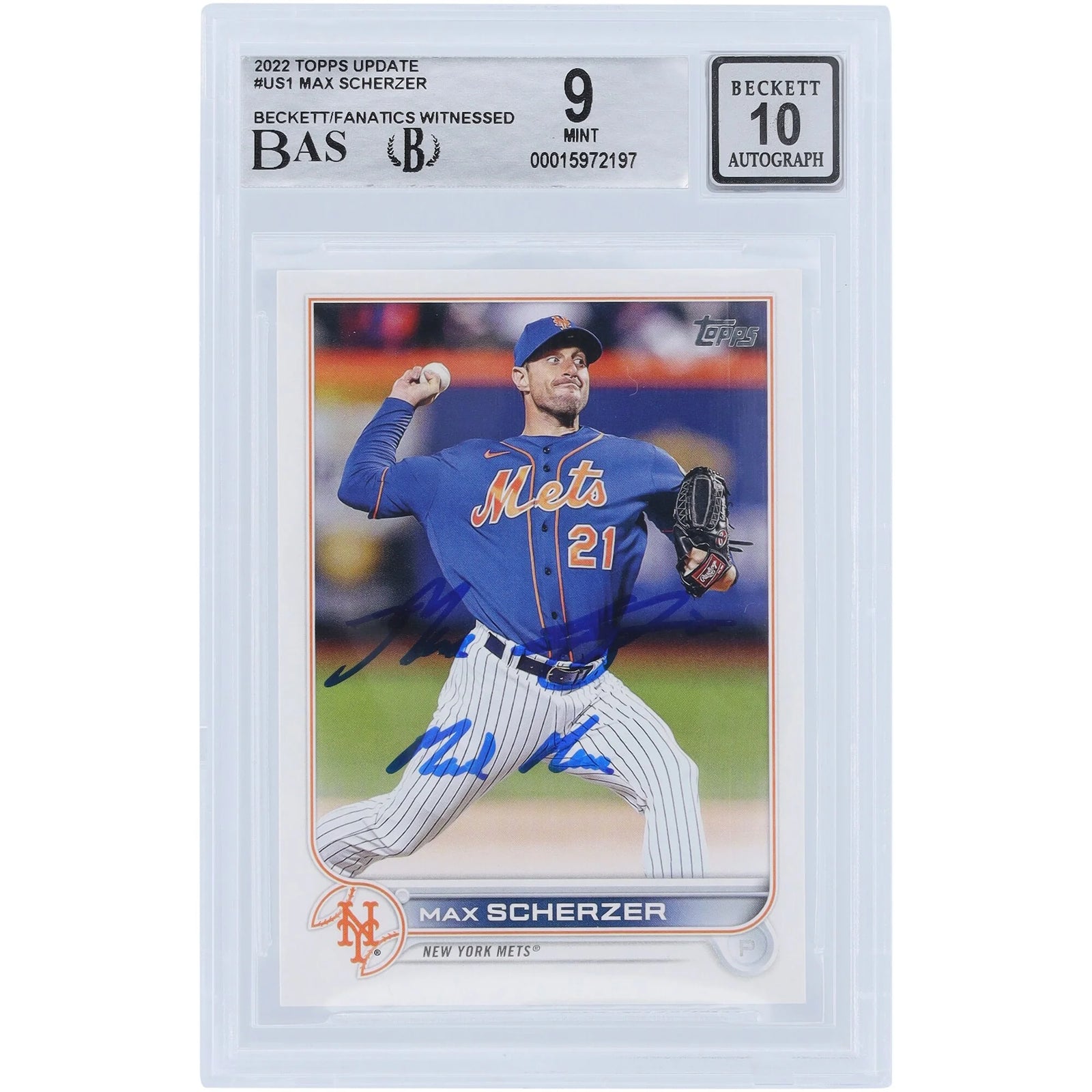 Max Scherzer Signed 2022 Topps Update #US1 Card | Mad Max Inscription