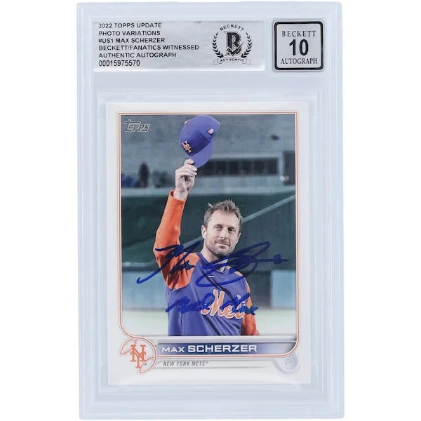 Max Scherzer Signed 2022 Topps Update #US1 Card | Graded 10 with Mad Max Inscription