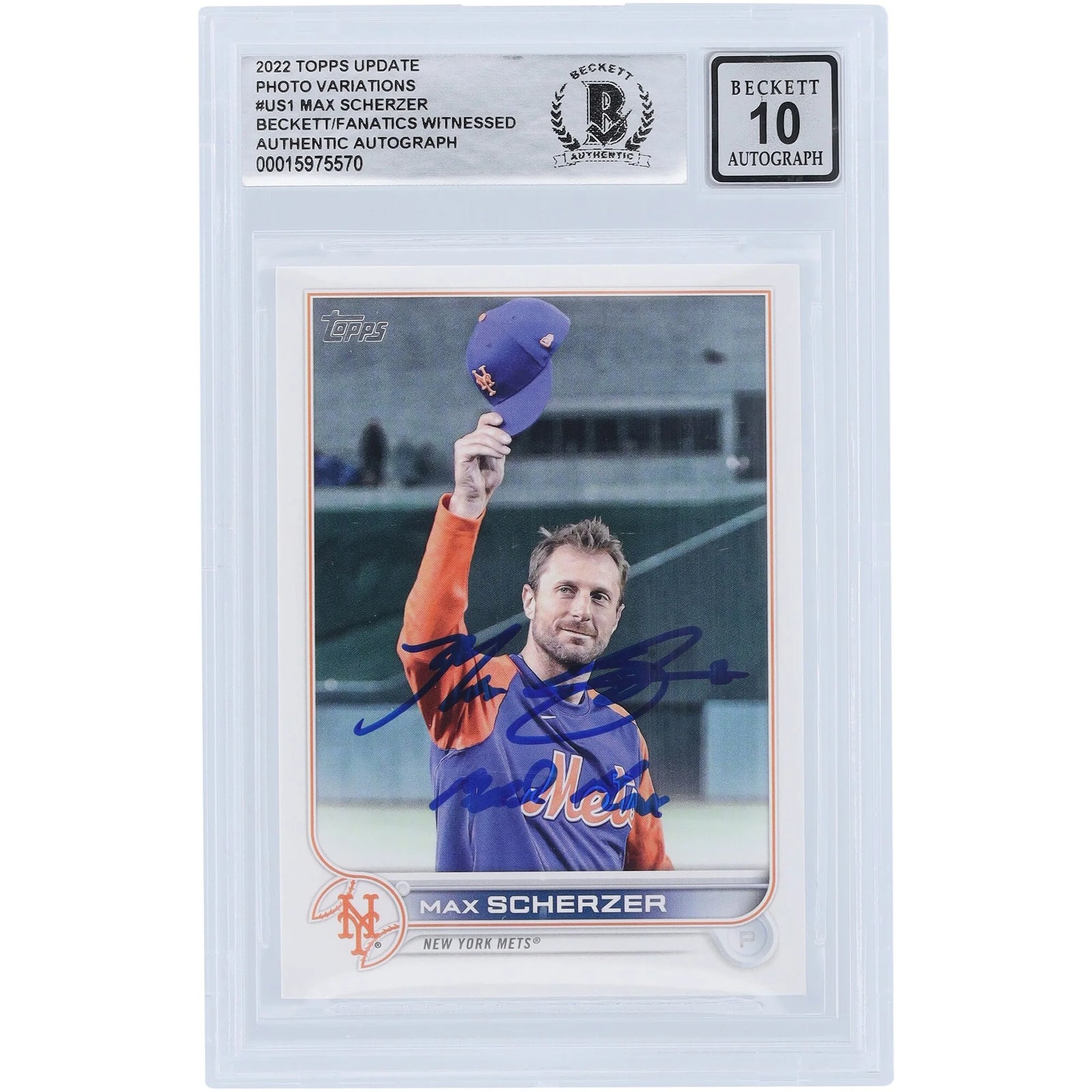 Max Scherzer Signed 2022 Topps Update #US1 Card | Graded 10 with Mad Max Inscription