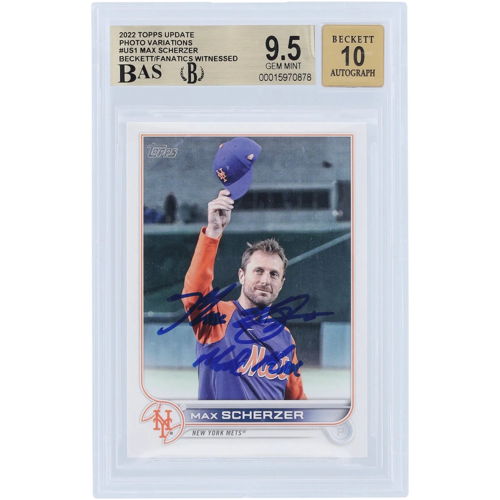 Max Scherzer Signed 2022 Topps Update #US1 | Mad Max Inscription