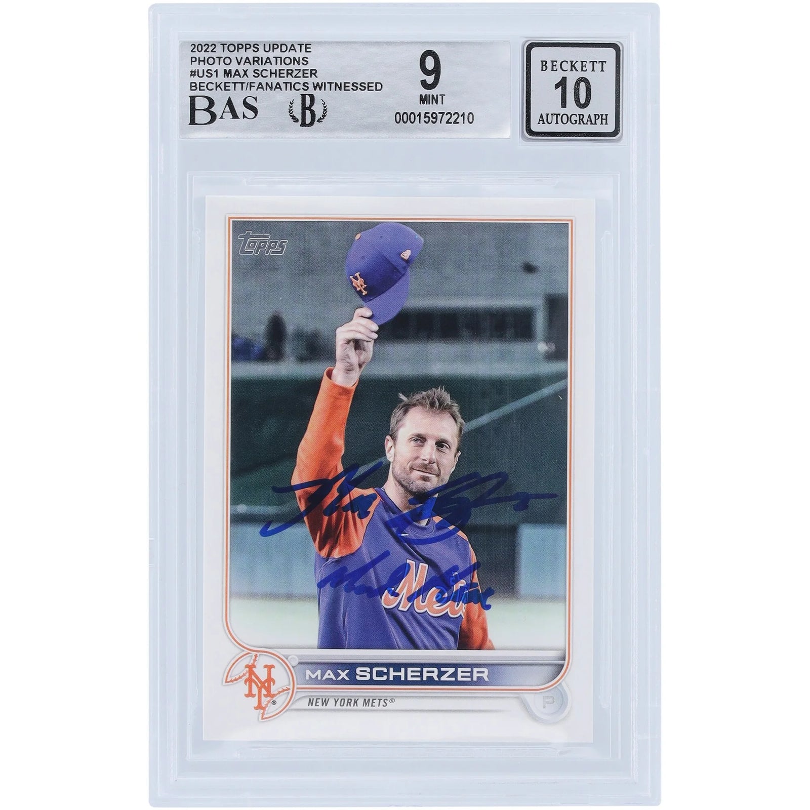 Max Scherzer Signed 2022 Topps Update #US1 Card | Mad Max Inscription