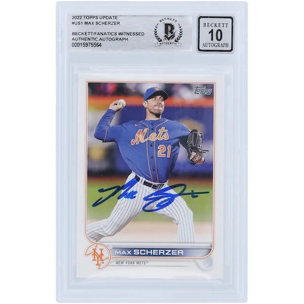 Max Scherzer Signed 2022 Topps Update #US1 Card | Beckett 10