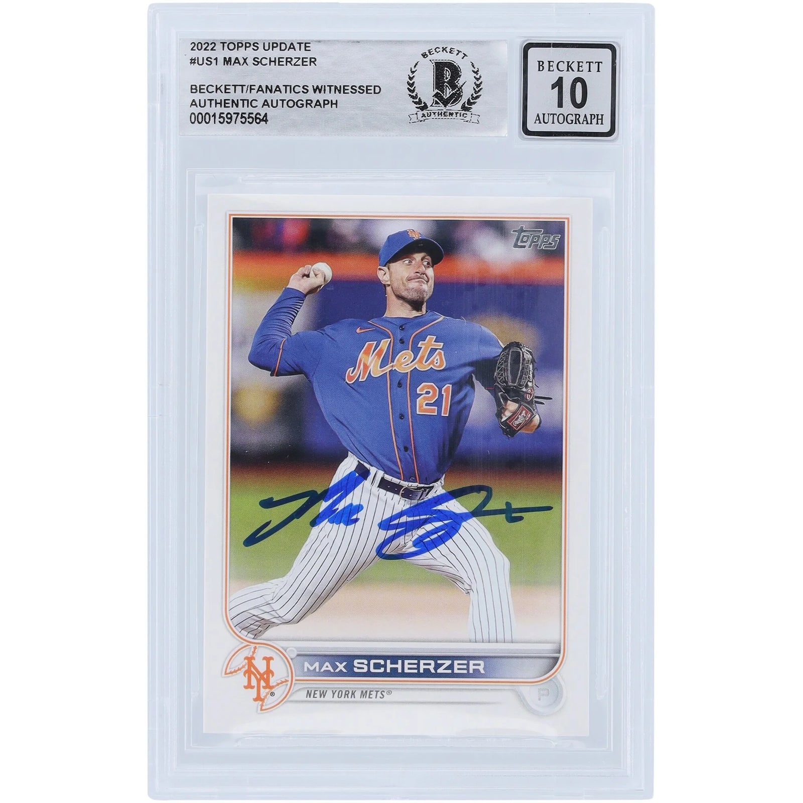 Max Scherzer Signed 2022 Topps Update #US1 Card | Beckett 10