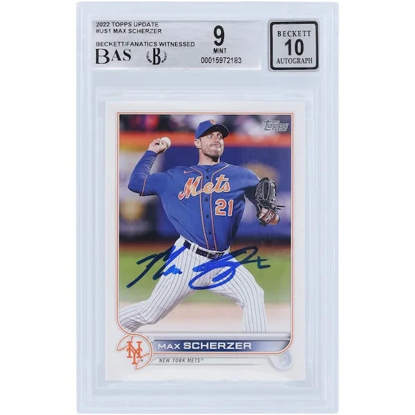 Max Scherzer Signed 2022 Topps Update #US1 Card | Beckett 9