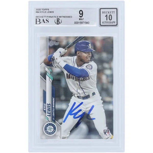 Kyle Lewis Signed 2020 Topps Series 1 #64 Rookie Card | Beckett Authenticated