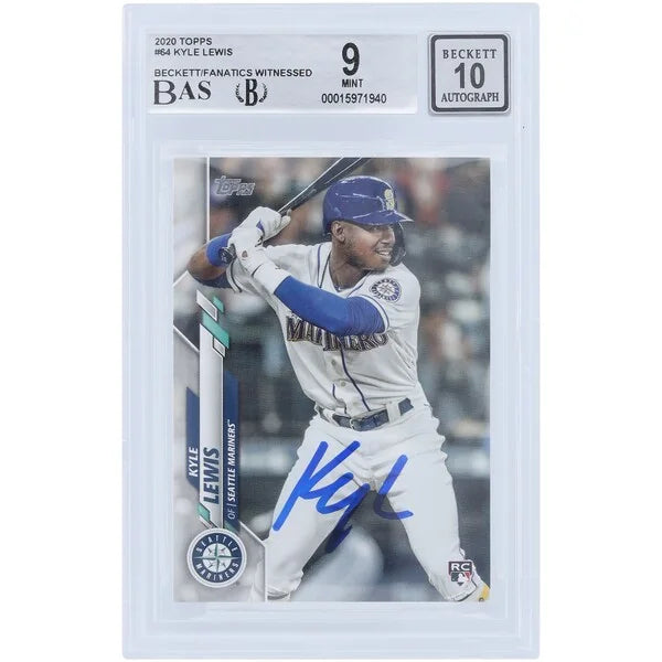 Kyle Lewis Signed 2020 Topps Series 1 #64 Rookie Card | Beckett Authenticated