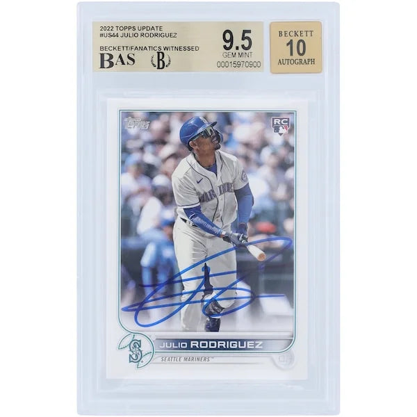 Julio Rodriguez Signed 2022 Topps Update #US44 Rookie Card | Beckett 9.5
