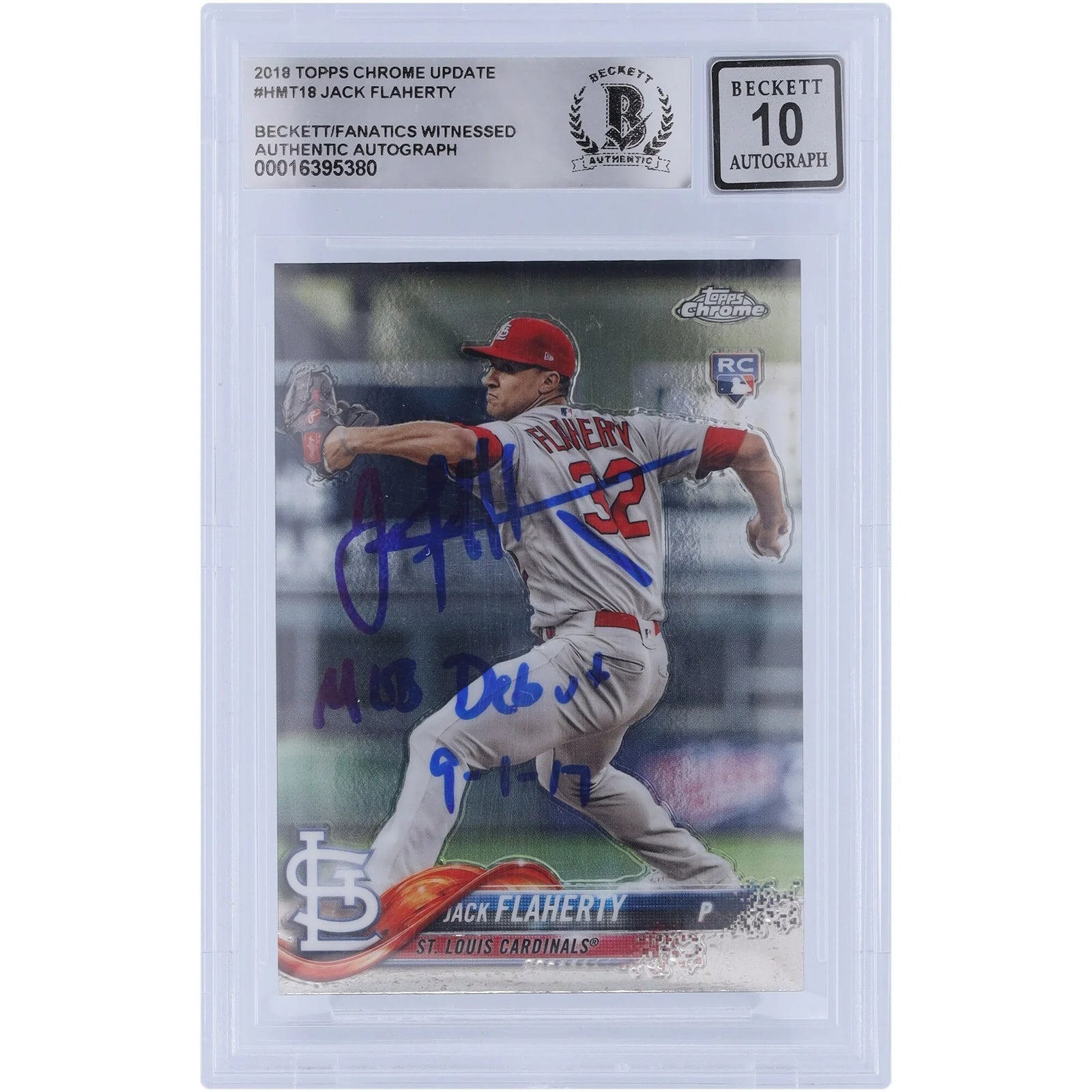 Jack Flaherty Signed 2018 Topps Chrome Update Rookie Card | Graded 10