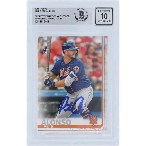 Pete Alonso Signed 2019 Topps Series 2 #475 Rookie Card | Beckett Authenticated