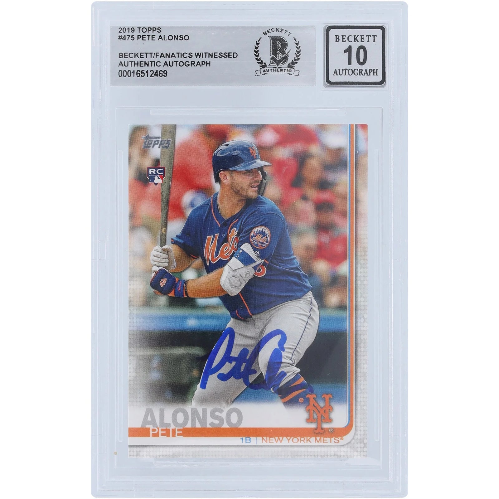 Pete Alonso Signed 2019 Topps Series 2 #475 Rookie Card | Beckett Authenticated