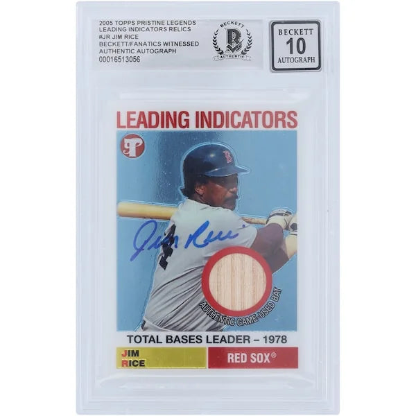 Jim Rice Signed 2005 Topps Pristine Legends Bat Relic Card | Beckett Authenticated