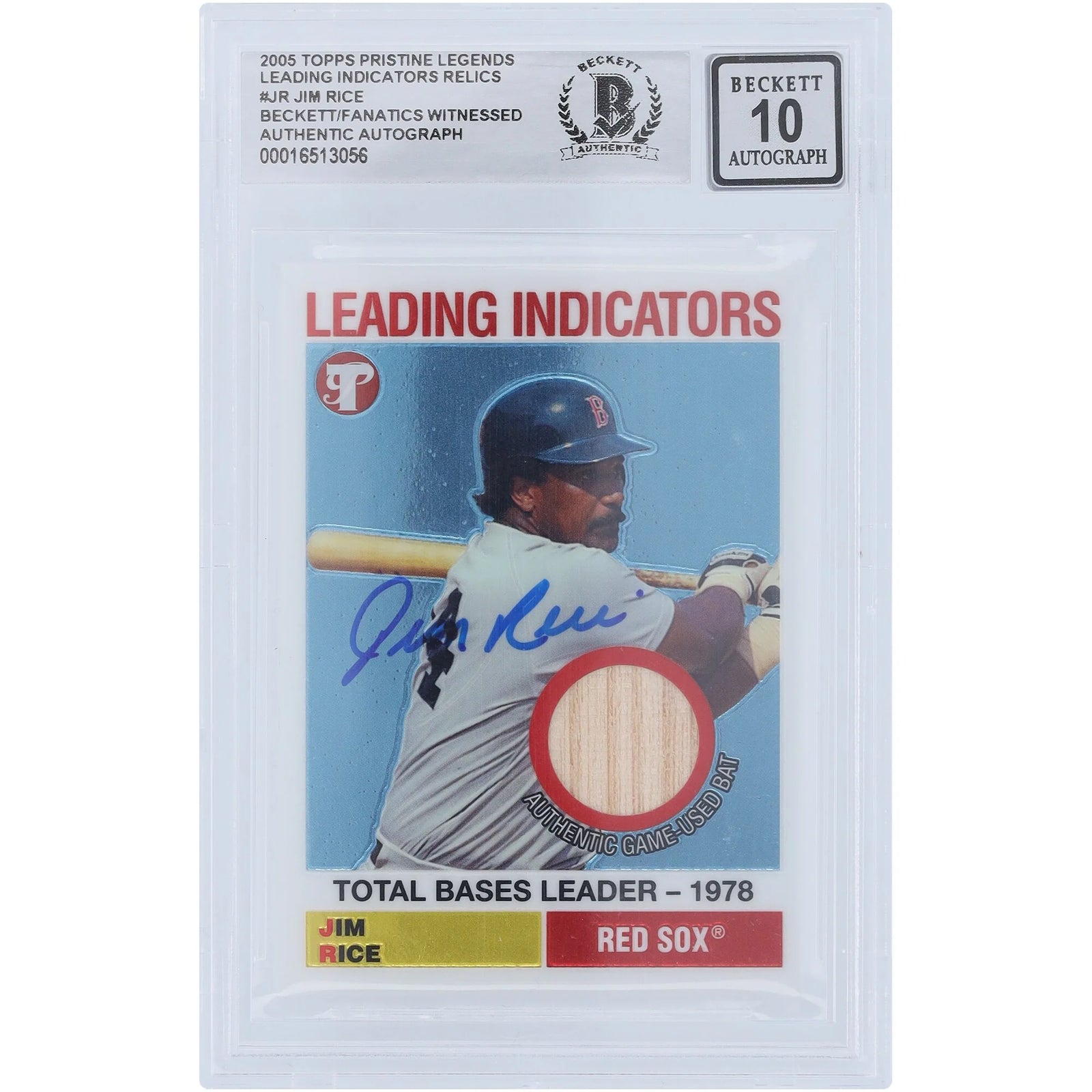 Jim Rice Signed 2005 Topps Pristine Legends Bat Relic Card | Beckett Authenticated