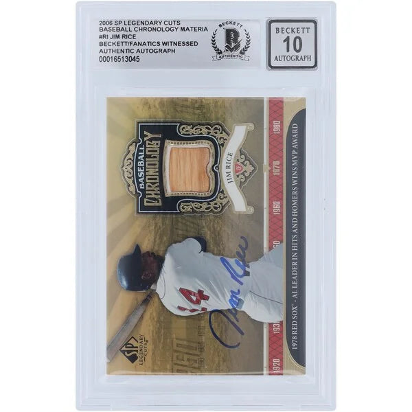 Jim Rice Signed 2006 Upper Deck SP Legendary Cuts Card | Beckett 10