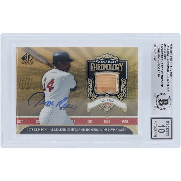 Jim Rice Signed 2006 Upper Deck SP Legendary Cuts Card | Beckett 10