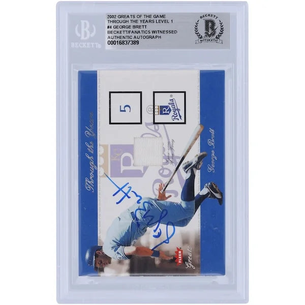 George Brett Signed 2002 Fleer Greats of the Game #4 Card | Beckett Authenticated