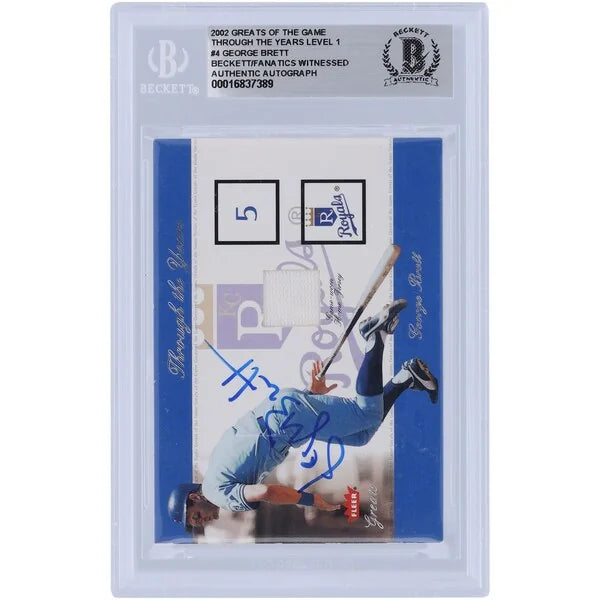 George Brett Signed 2002 Fleer Greats of the Game #4 Card | Beckett Authenticated