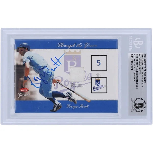 George Brett Signed 2002 Fleer Greats of the Game #4 Card | Beckett Authenticated