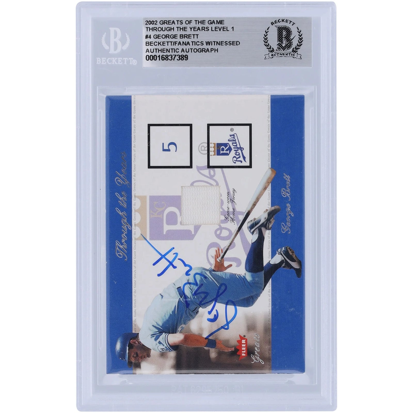 George Brett Signed 2002 Fleer Greats of the Game #4 Card | Beckett Authenticated