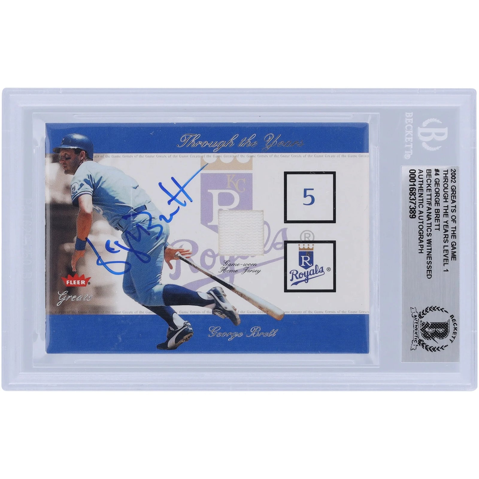 George Brett Signed 2002 Fleer Greats of the Game #4 Card | Beckett Authenticated