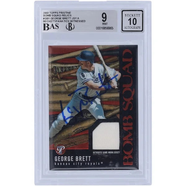 George Brett Signed 2003 Topps Pristine Bomb Squad Relic Card | Beckett Graded 9