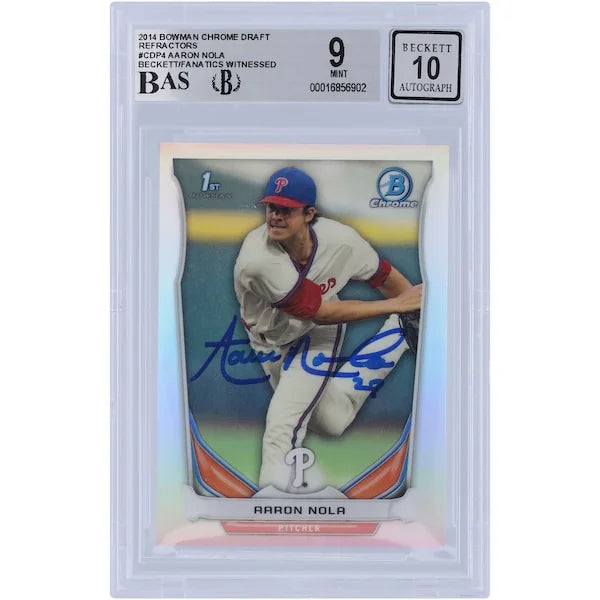 Aaron Nola Signed 2014 Bowman Chrome Draft #CDP4 | Beckett Authenticated