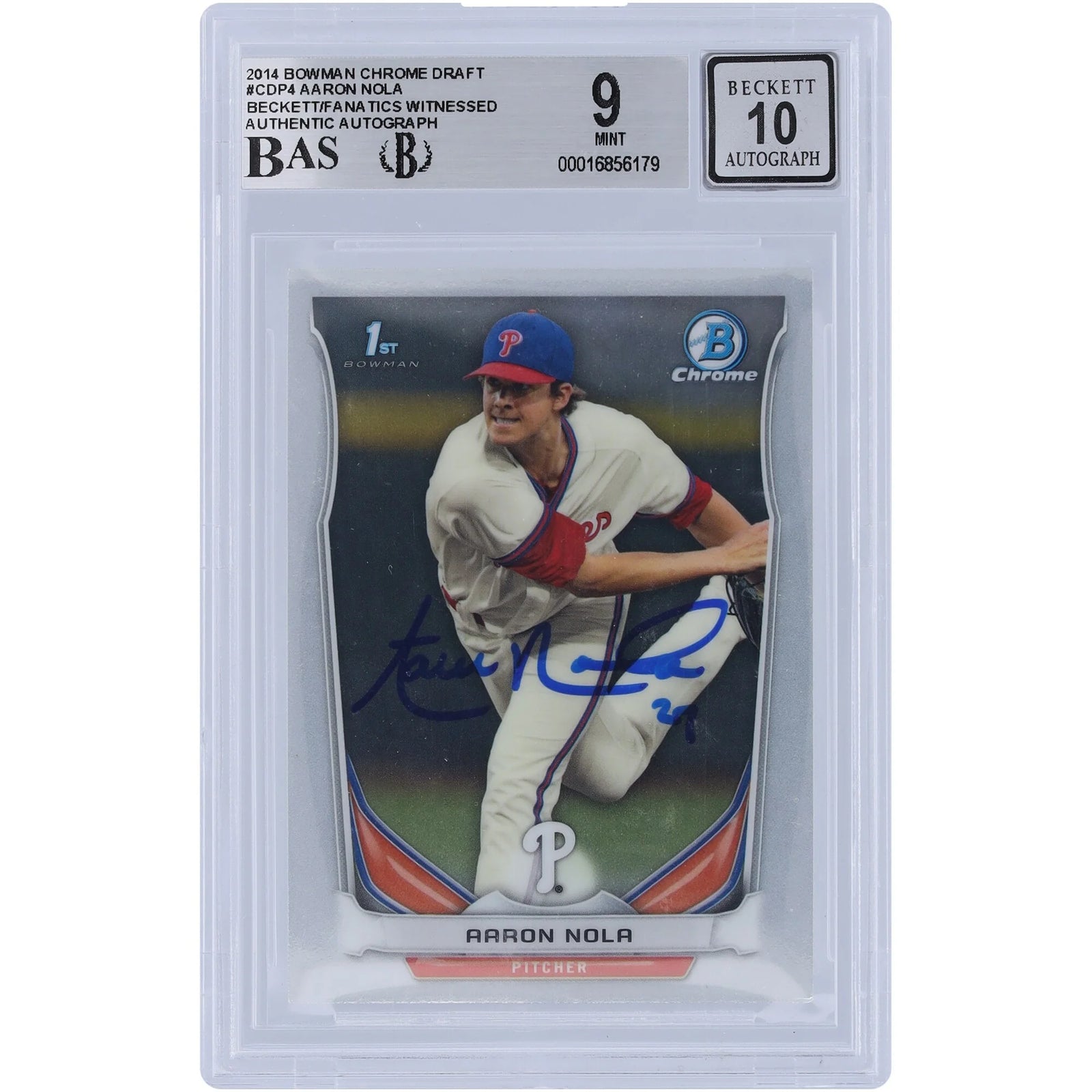 Aaron Nola Signed 2014 Bowman Chrome Draft 1st Bowman #CDP4 | Beckett Authenticated