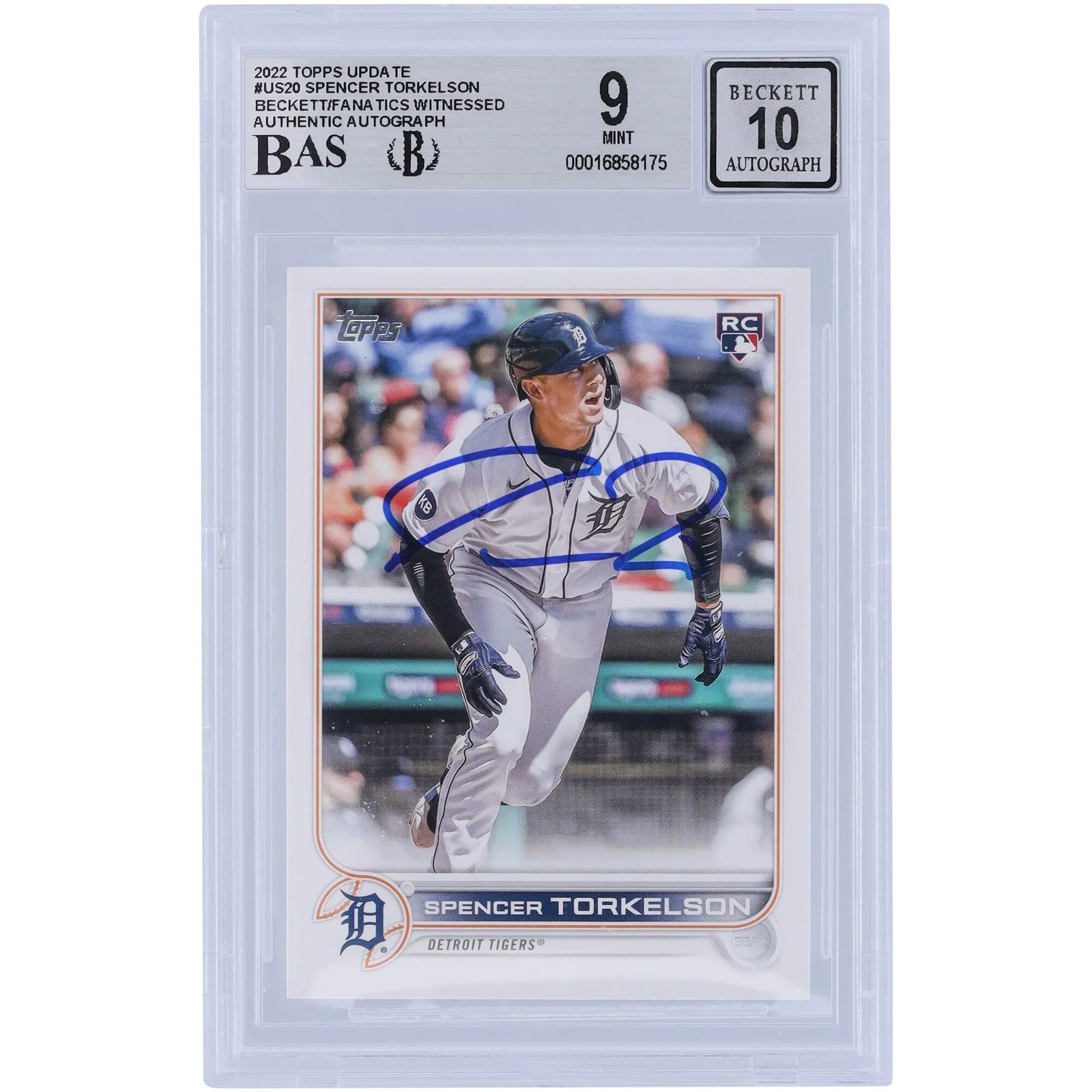 Spencer Torkelson Signed 2022 Topps Update #US20 Rookie Card | Beckett Authenticated