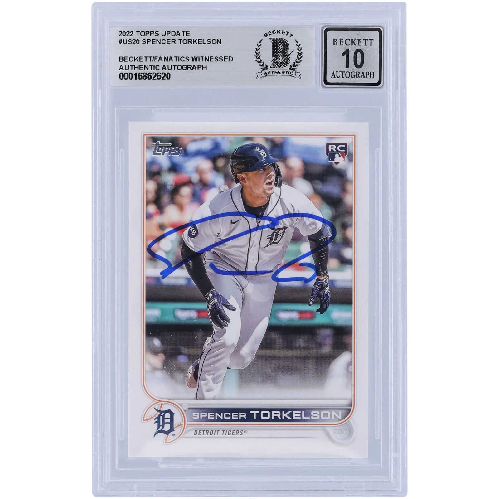 Spencer Torkelson Signed 2022 Topps Update #US20 Rookie Card | Graded 10