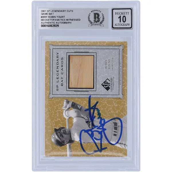 Robin Yount Signed 2001 Upper Deck SP Legendary Cuts Game Bat Relic | Beckett 10