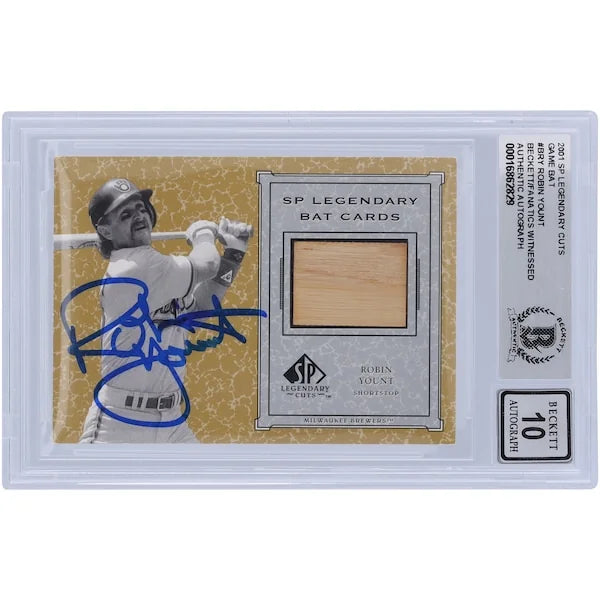 Robin Yount Signed 2001 Upper Deck SP Legendary Cuts Game Bat Relic | Beckett 10