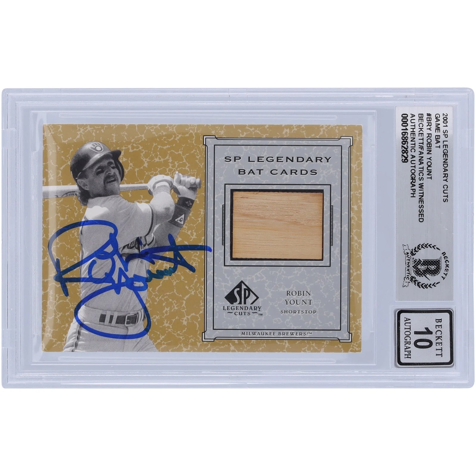 Robin Yount Signed 2001 Upper Deck SP Legendary Cuts Game Bat Relic | Beckett 10