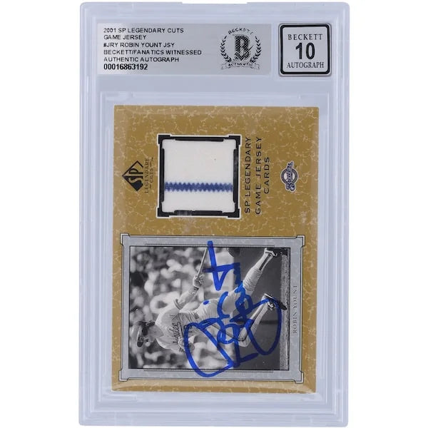 Robin Yount Signed 2001 Upper Deck SP Legendary Cuts Jersey Relic Card | Beckett Graded 10