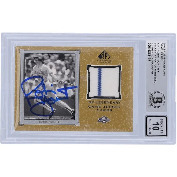 Robin Yount Signed 2001 Upper Deck SP Legendary Cuts Jersey Relic Card | Beckett Graded 10