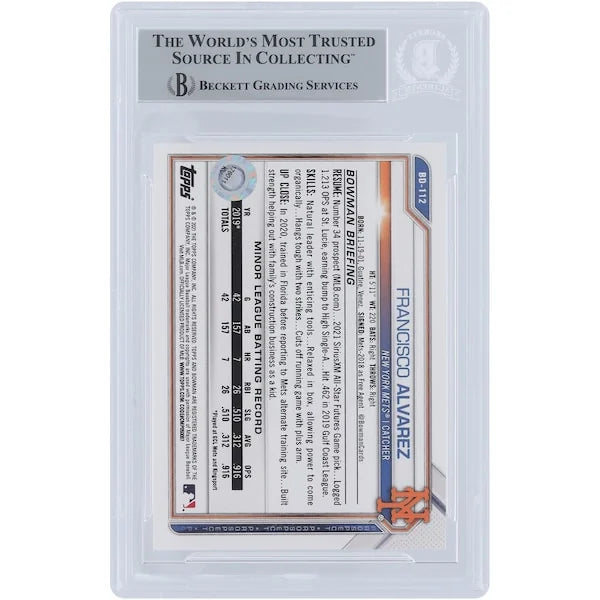 Francisco Alvarez Signed 2021 Bowman Draft #BD-112 | MLB Debut Inscription