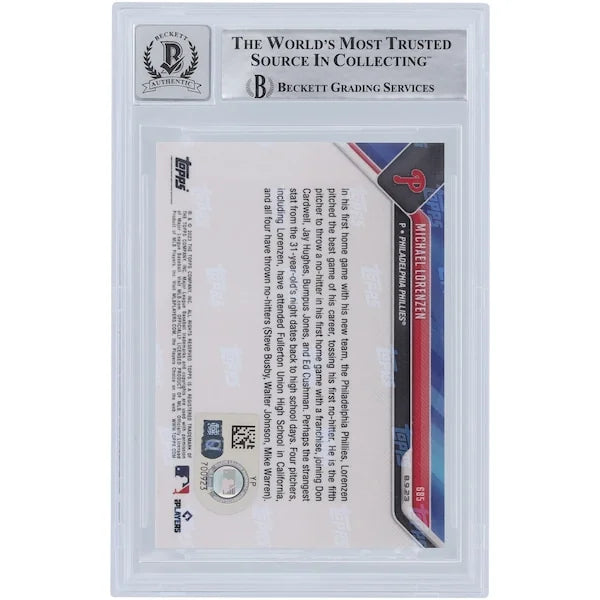 Michael Lorenzen Signed 2023 Topps Now No-Hitter #685 Card | Beckett Authenticated